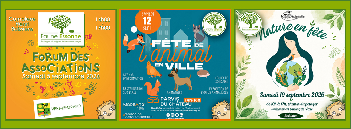 Faune Essonne vous donne rendez-vous aux différents évènements de cette Rentrée Faune Essonne vous donne rendez-vous aux différents évènements de cette Rentrée